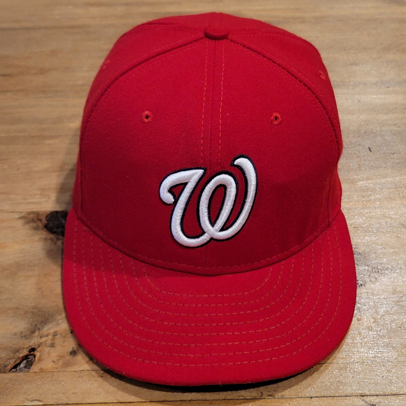 New Era Other - Washington Nationals Hat New Era Size 7 1/4 59Fifty Fitted Made USA Red On Field